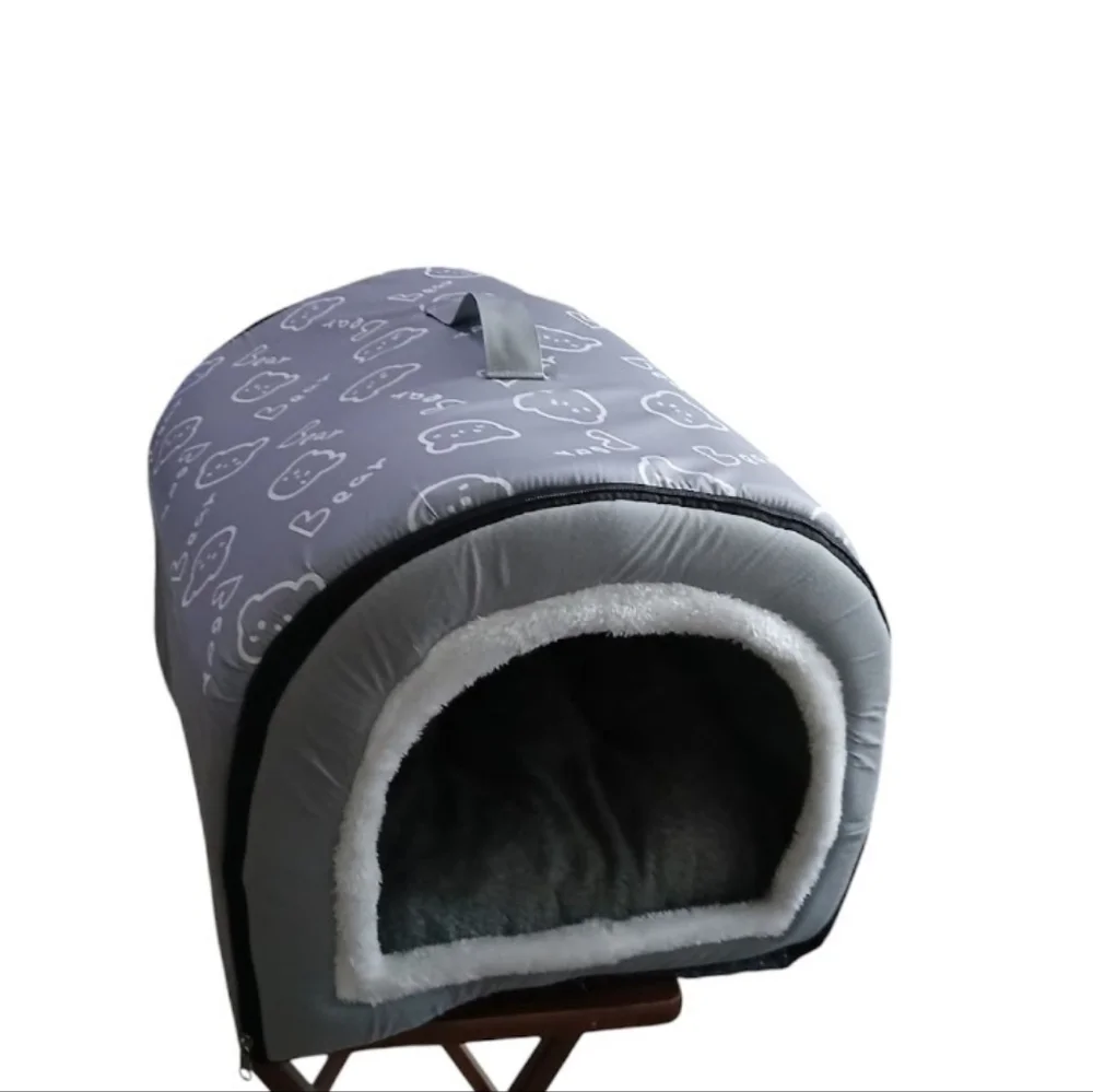 Cozy Gray Pet Dog Bed Xl Washable Indoor Dog House